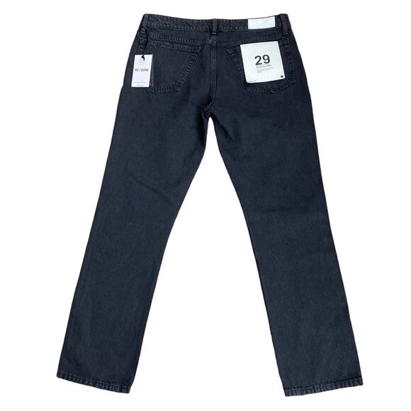 RE/DONE 70s Low Rise Straight Washed Black Jeans Size 29x30 - Picture 3 of 11